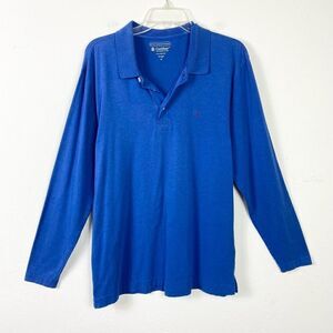 Coolibar Men’s Royal Blue Long Sleeve UPF 50+ Protection Polo Shirt Size M
